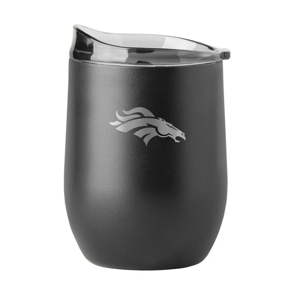 Logo Brands Denver Broncos 16oz Black Etch Powder Coat Curved Bev 610-S16PB-BLK-9 - main